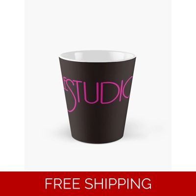 Tall Mug Blaqck Hot Pink logo